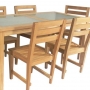 set 12 -- 33 x 67 inch (b j) rect dining table with frosted glass top (tb-l027), (b j) stackable side chair & (bj) armchair